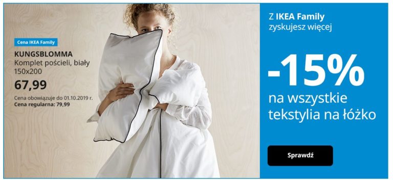 Ikea zarządza -15% na wszystkie tekstylia na łóżko