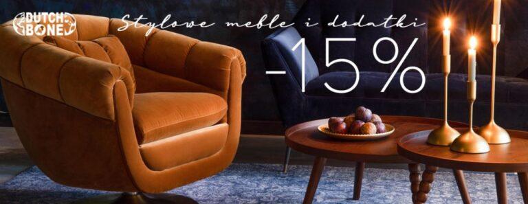 -15% na meble i dodatki od Dutch Bone